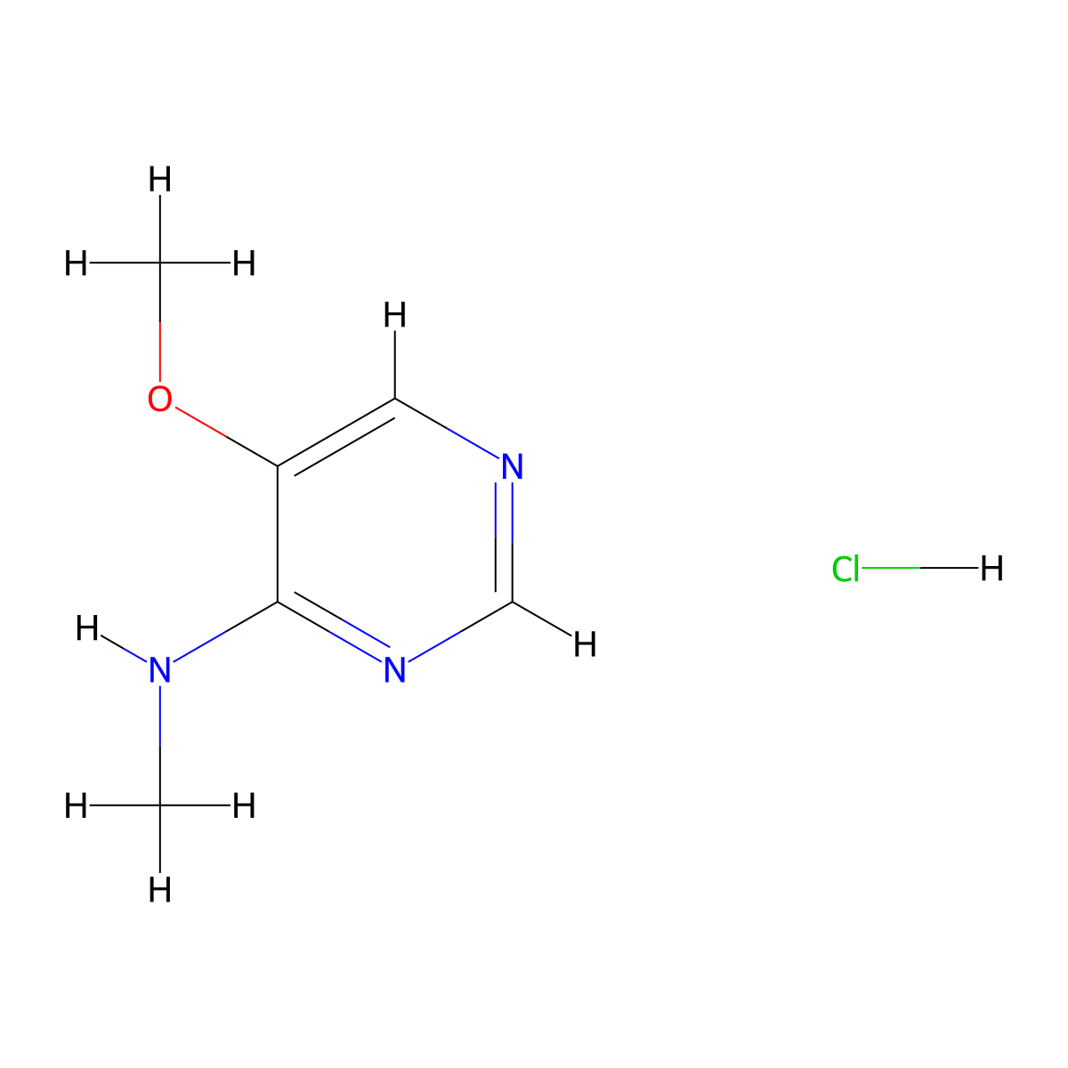 5-methoxy-N-methylpyrimidin-4-amine hydrochloride molecular structure, CAS 3028162-71-9