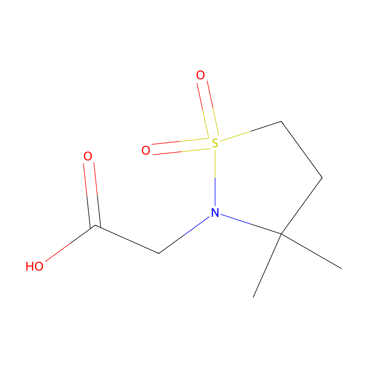 2-(3,3-Dimethyl-1,1-dioxo-1lambda6,2-thiazolidin-2-yl)acetic acid molecular structure, CAS 3028162-83-3