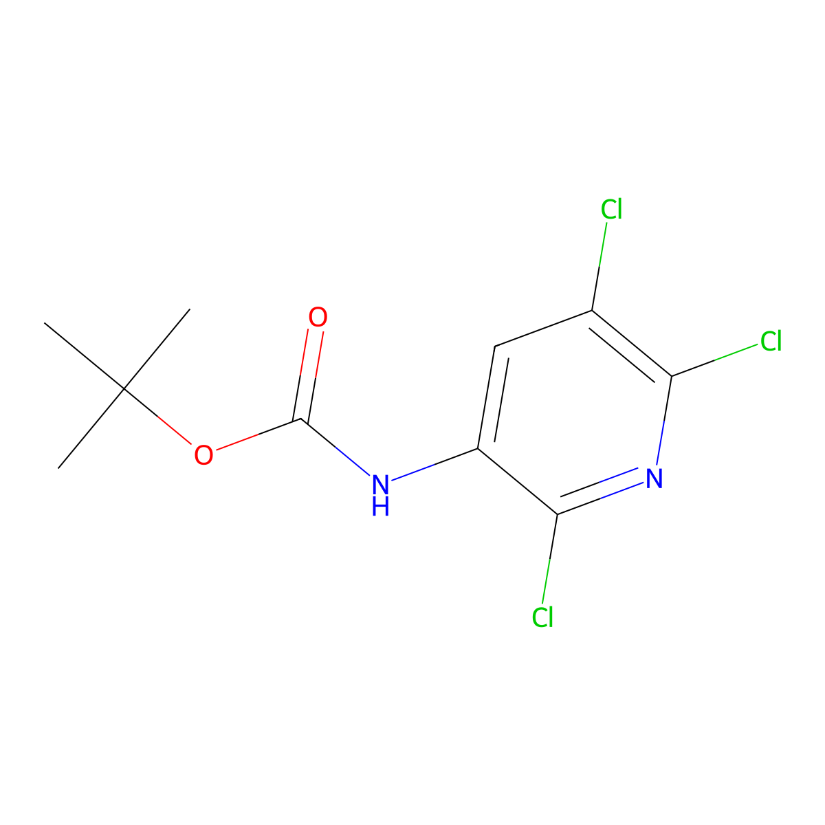 tert-butyl N-(2,5,6-trichloropyridin-3-yl)carbamate molecular structure, CAS 3028162-93-5