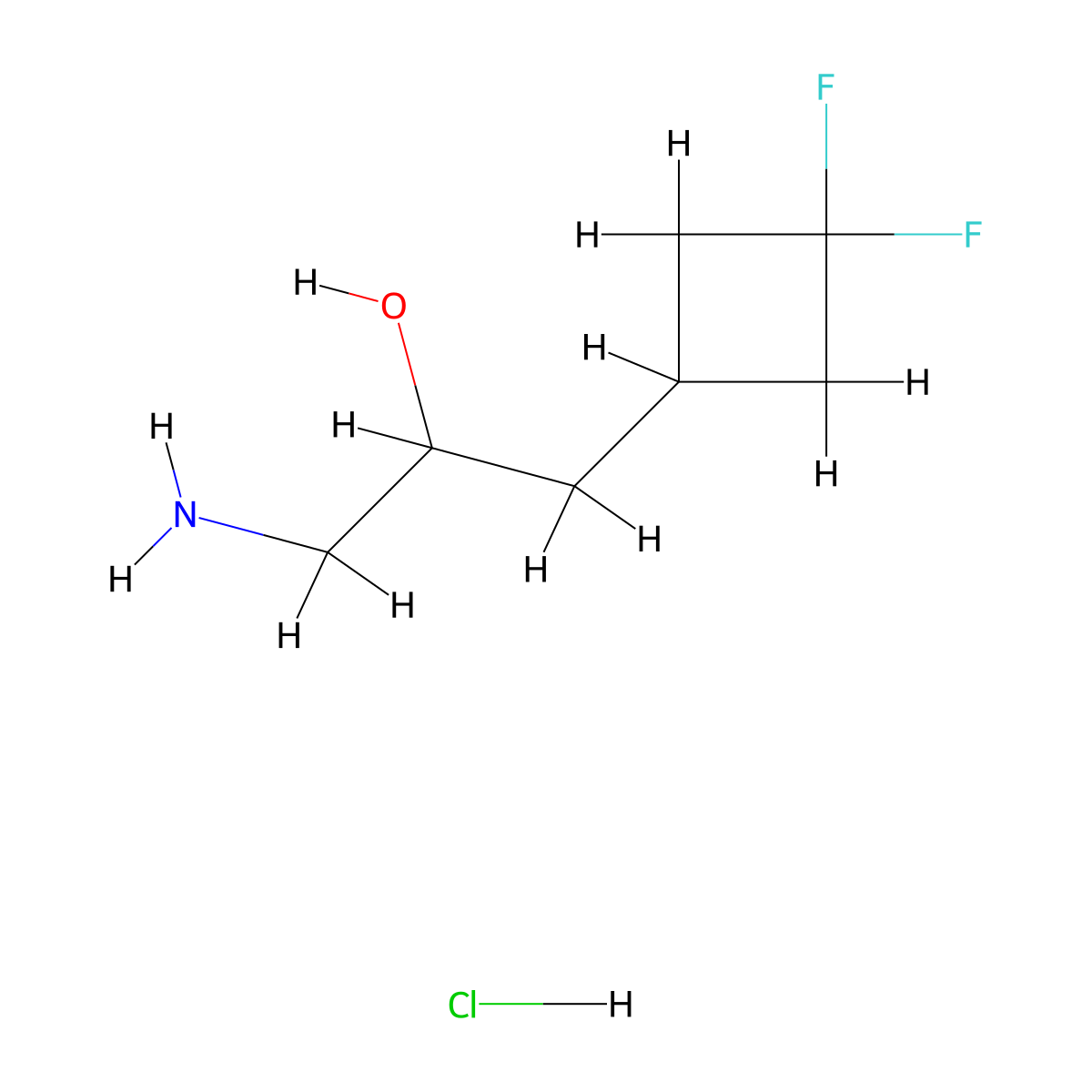 1-Amino-3-(3,3-difluorocyclobutyl)propan-2-ol;hydrochloride molecular structure, CAS 3028163-00-7