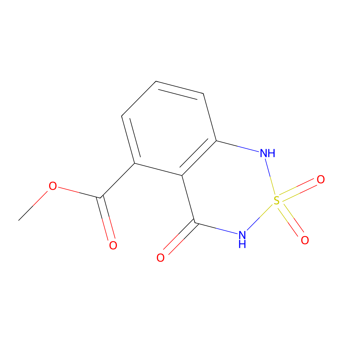 methyl 2,2,4-trioxo-3,4-dihydro-1H-2lambda6,1,3-benzothiadiazine-5-carboxylate molecular structure, CAS 3028163-02-9