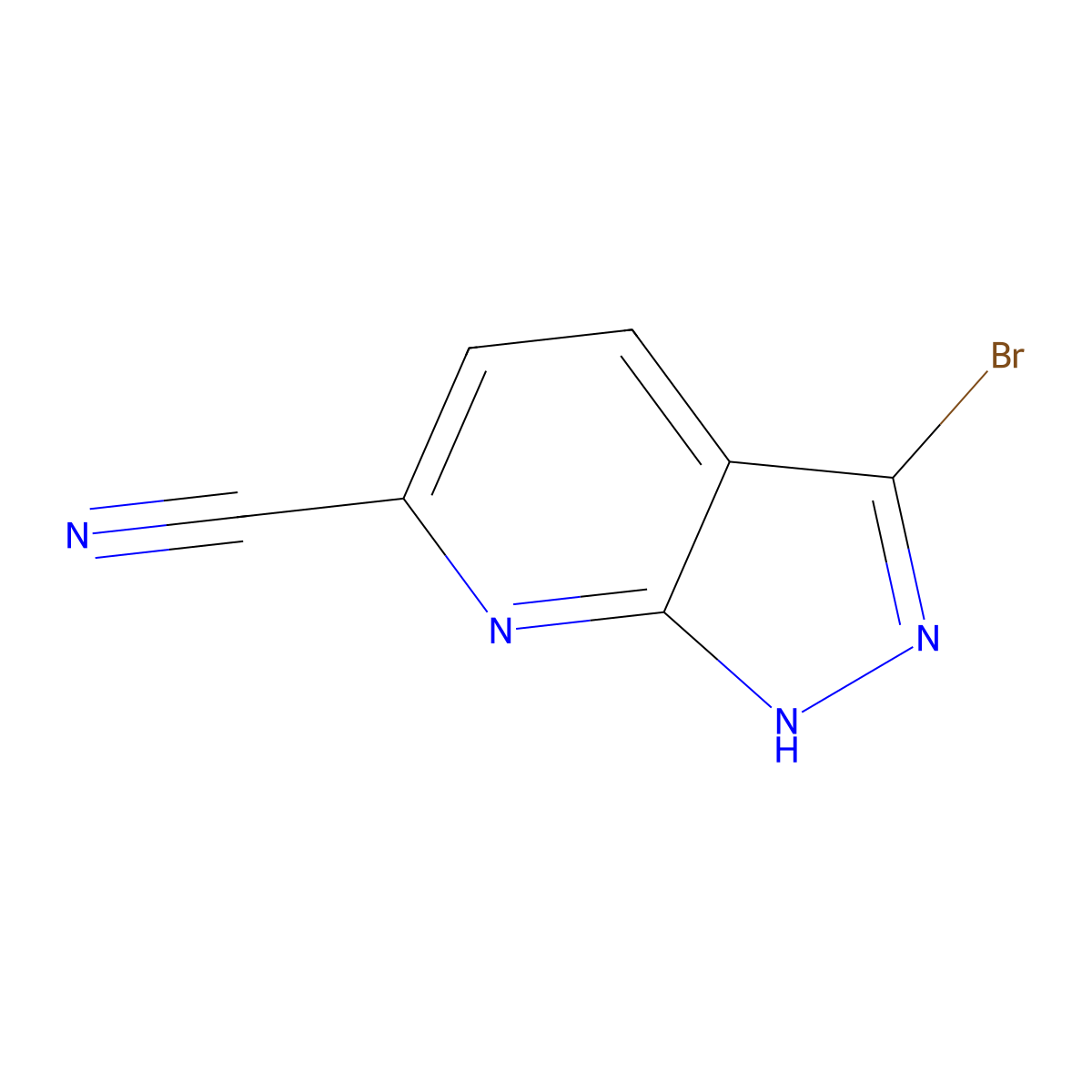 3-bromo-1H-pyrazolo[3,4-b]pyridine-6-carbonitrile molecular structure, CAS 3028163-05-2