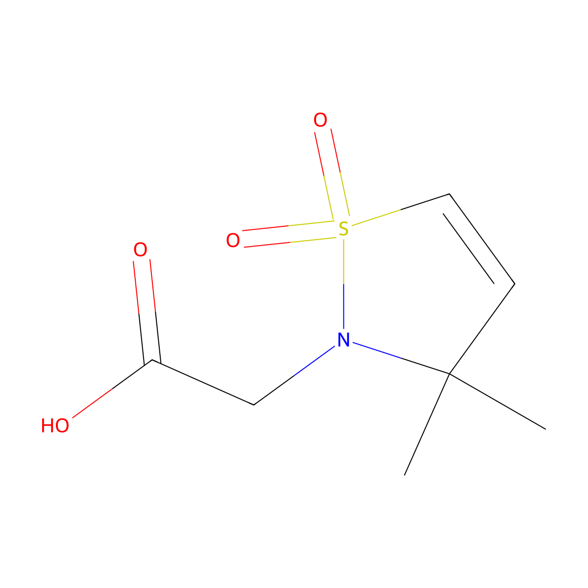 2-(3,3-Dimethyl-1,1-dioxo-2,3-dihydro-1lambda6,2-thiazol-2-yl)acetic acid molecular structure, CAS 3028163-13-2
