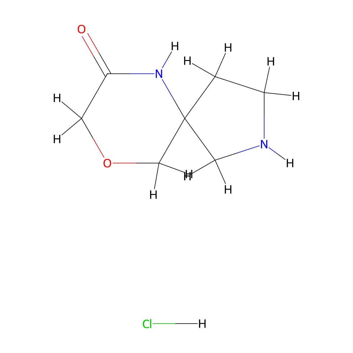 9-Oxa-2,6-diazaspiro[4.5]decan-7-one hydrochloride molecular structure, CAS 3028163-14-3