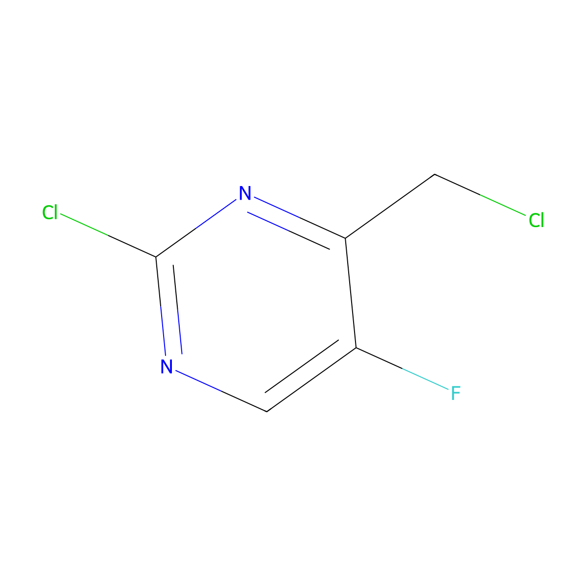 2-Chloro-4-(chloromethyl)-5-fluoropyrimidine molecular structure, CAS 3028163-17-6