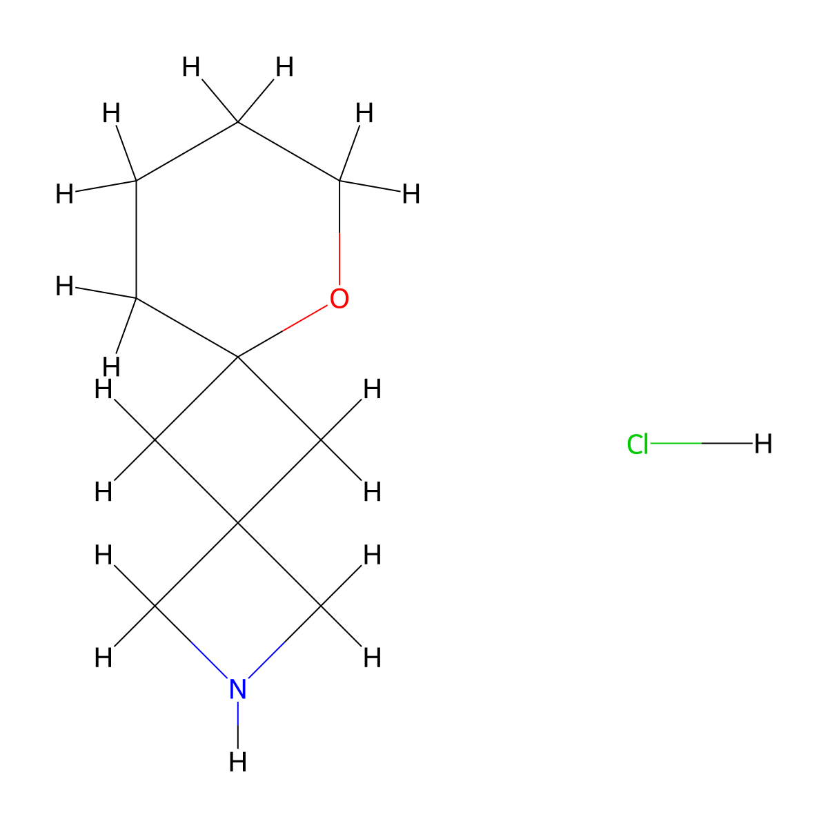 7-Oxa-2-azadispiro[3.1.5^{6}.1^{4}]dodecane hydrochloride molecular structure, CAS 3028163-23-4