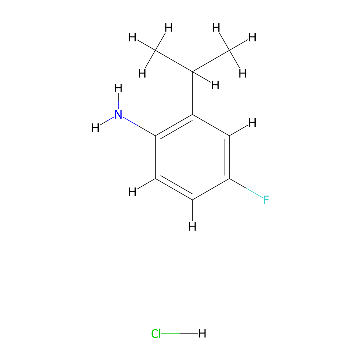 4-Fluoro-2-propan-2-ylaniline;hydrochloride molecular structure, CAS 3028163-29-0
