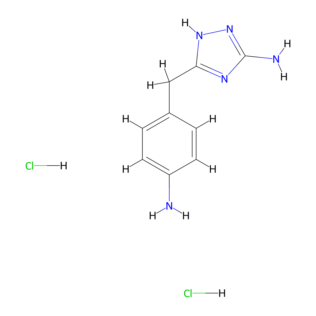 5-[(4-aminophenyl)methyl]-4H-1,2,4-triazol-3-amine dihydrochloride molecular structure, CAS 3028163-34-7