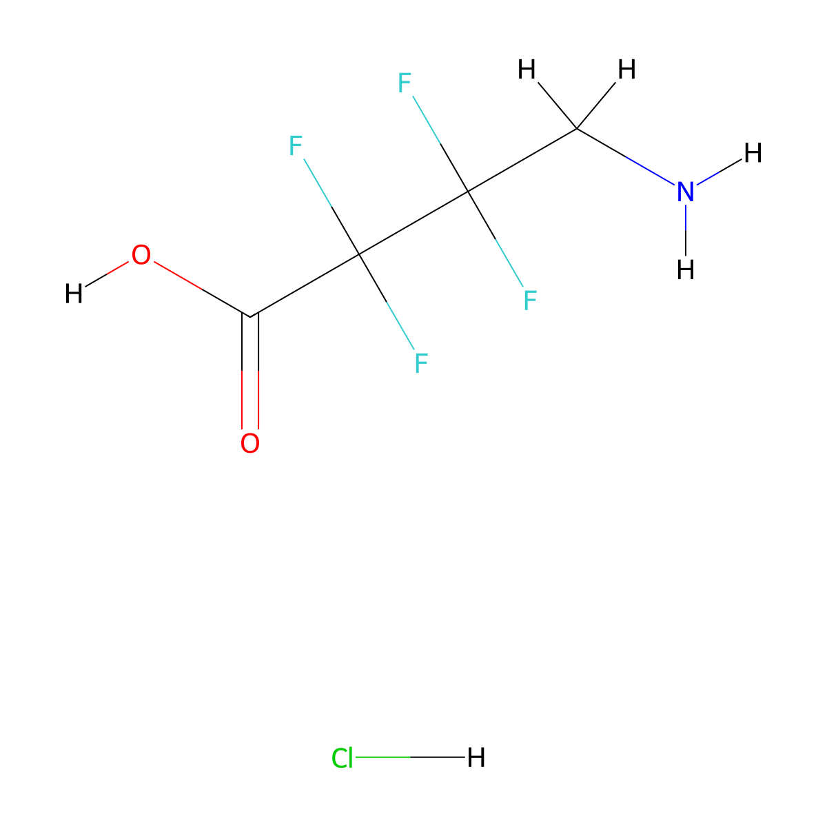 4-Amino-2,2,3,3-tetrafluorobutanoic acid hydrochloride molecular structure, CAS 3028163-35-8