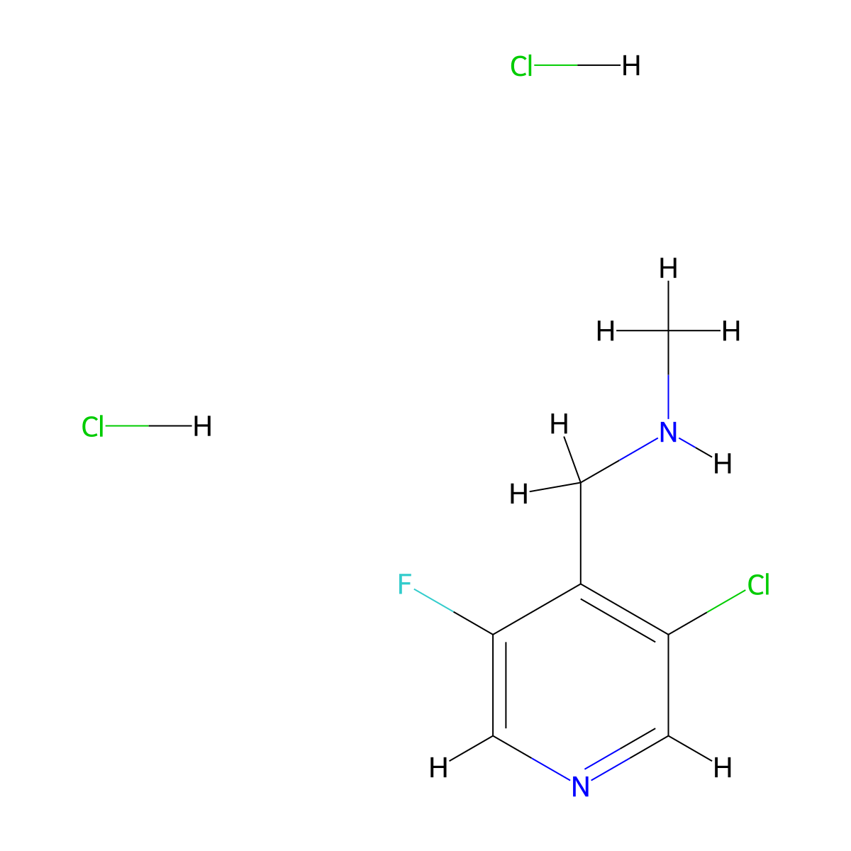 [(3-Chloro-5-fluoropyridin-4-yl)methyl](methyl)amine dihydrochloride molecular structure, CAS 3028163-41-6