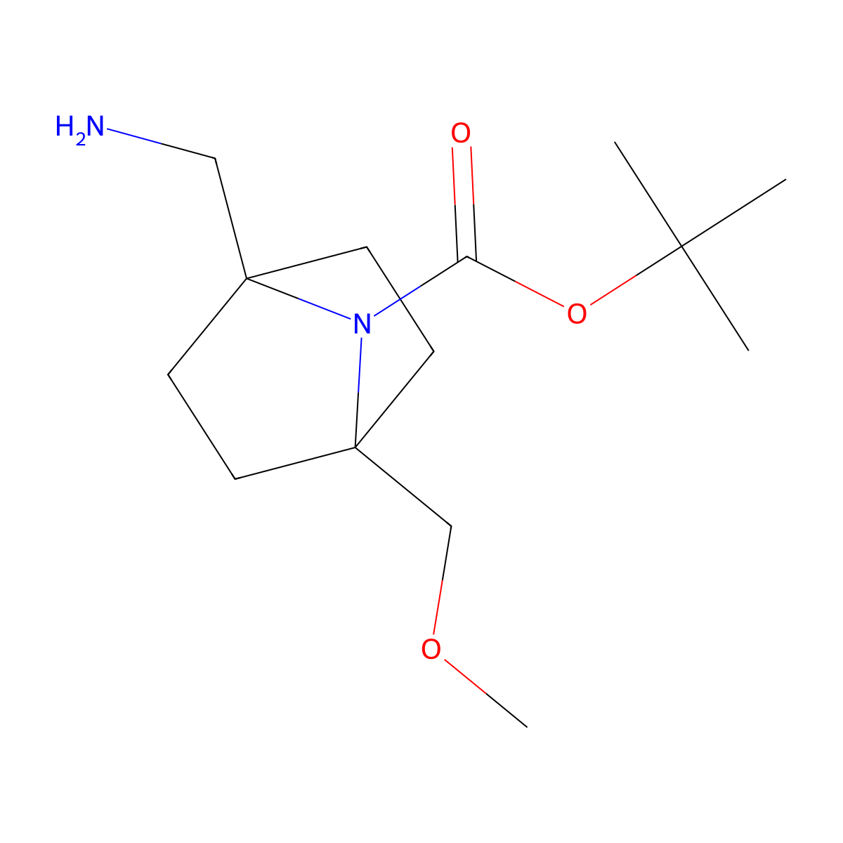 Tert-butyl 1-(aminomethyl)-4-(methoxymethyl)-7-azabicyclo[2.2.1]heptane-7-carboxylate molecular structure, CAS 3028163-44-9