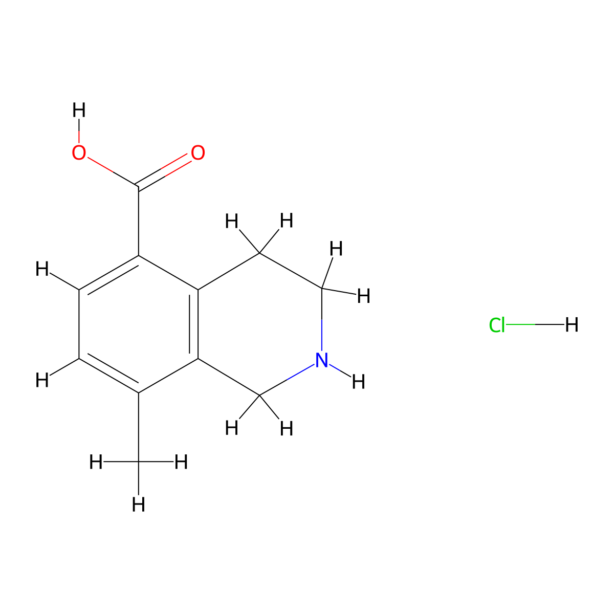 8-Methyl-1,2,3,4-tetrahydroisoquinoline-5-carboxylic acid hydrochloride molecular structure, CAS 3028163-46-1