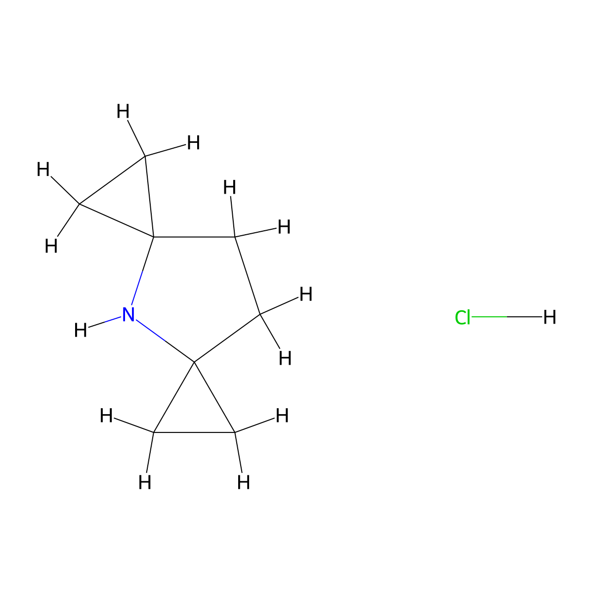 4-Azadispiro[2.1.2^{5}.2^{3}]nonane hydrochloride molecular structure, CAS 3028163-47-2
