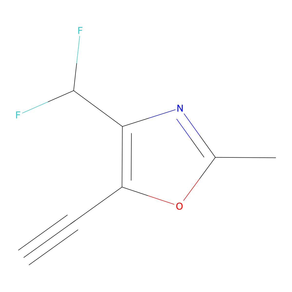 4-(Difluoromethyl)-5-ethynyl-2-methyl-1,3-oxazole molecular structure, CAS 3028163-55-2