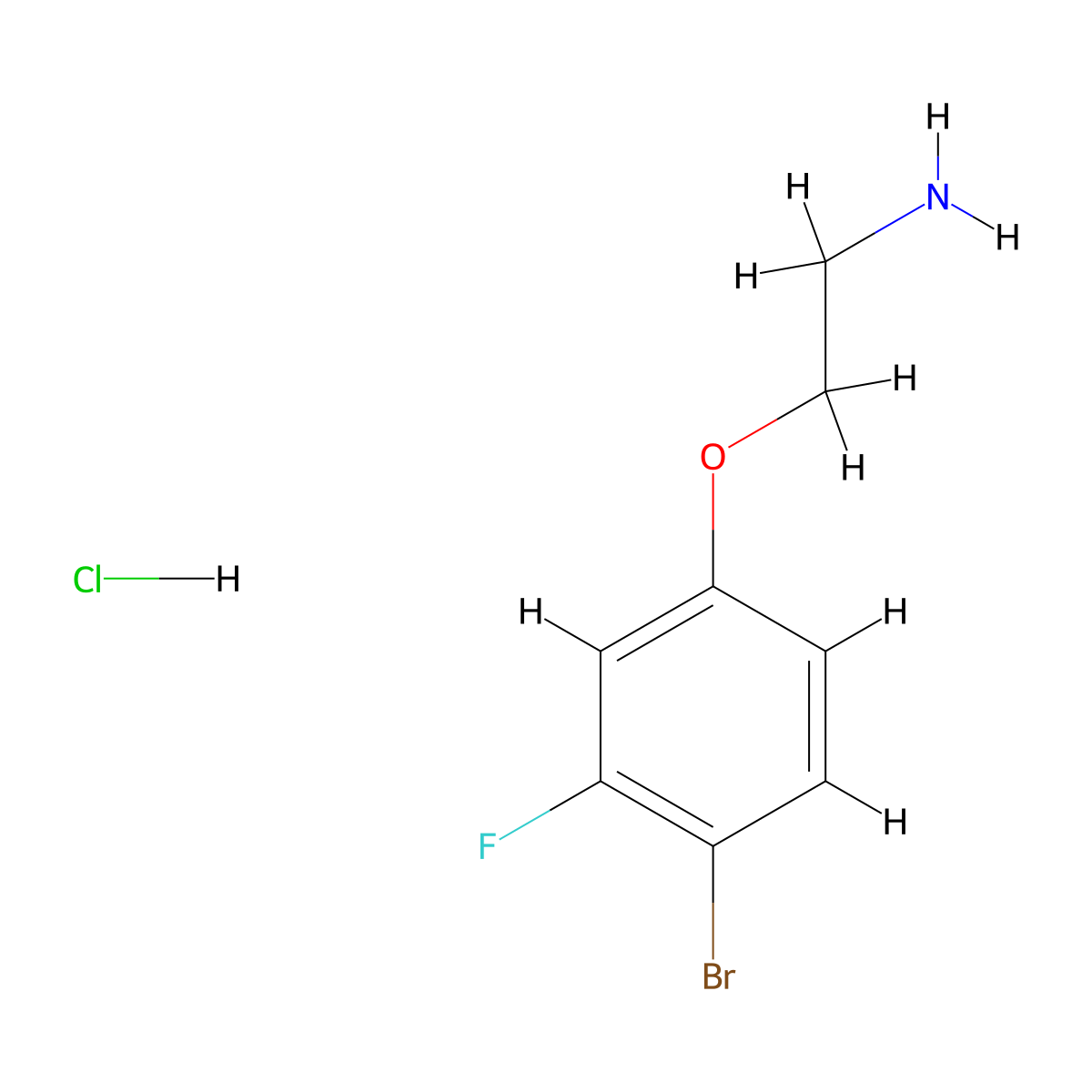 2-(4-Bromo-3-fluorophenoxy)ethan-1-amine hydrochloride molecular structure, CAS 3028163-64-3