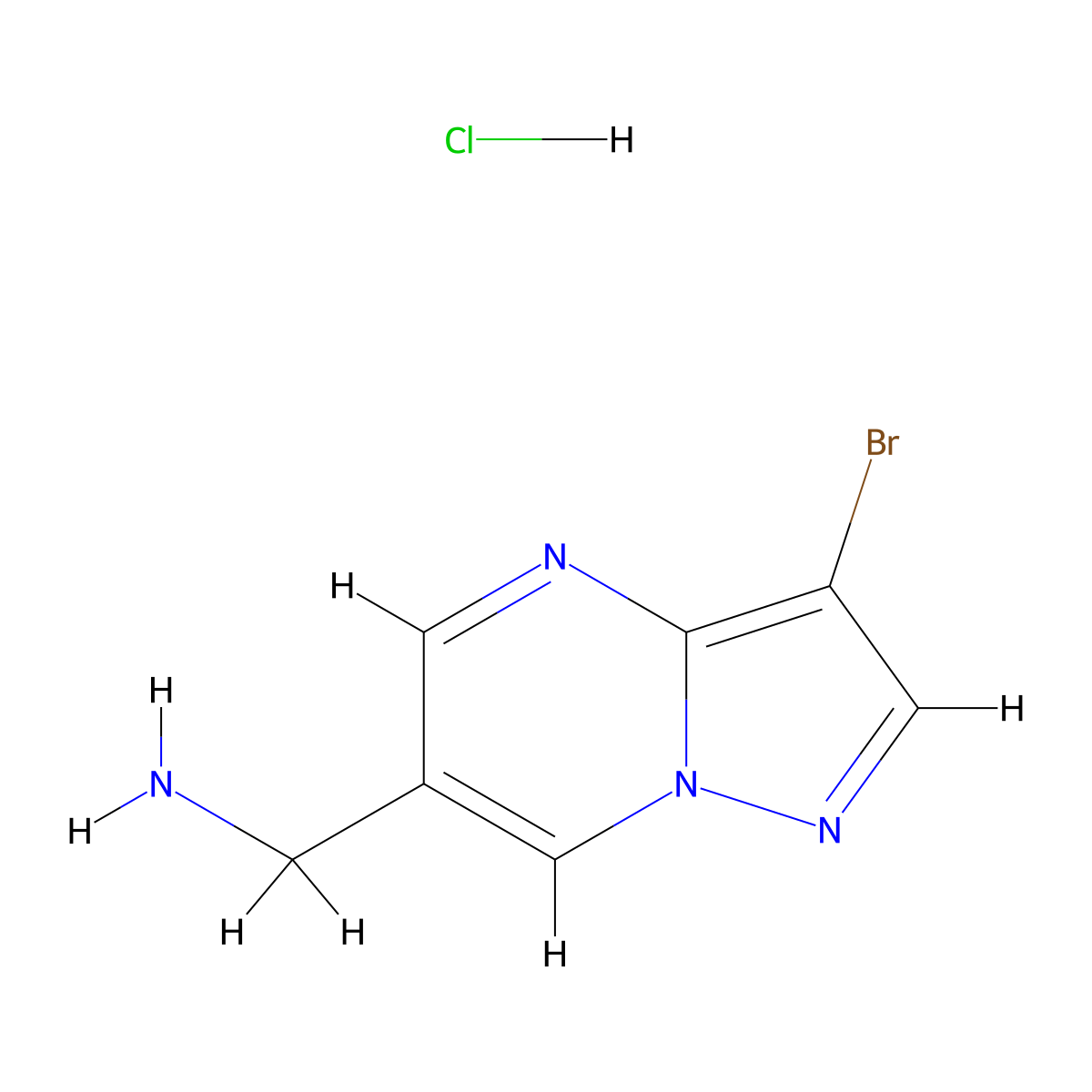 1-{3-Bromopyrazolo[1,5-a]pyrimidin-6-yl}methanamine hydrochloride molecular structure, CAS 3028163-77-8