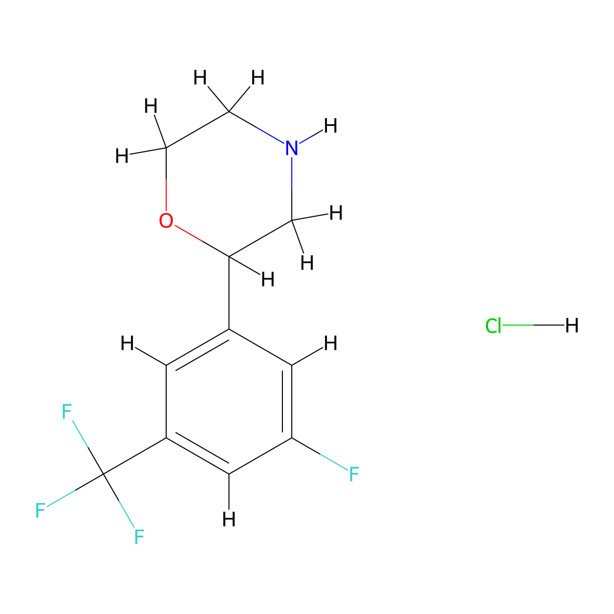 2-[3-Fluoro-5-(trifluoromethyl)phenyl]morpholine;hydrochloride molecular structure, CAS 3028163-94-9