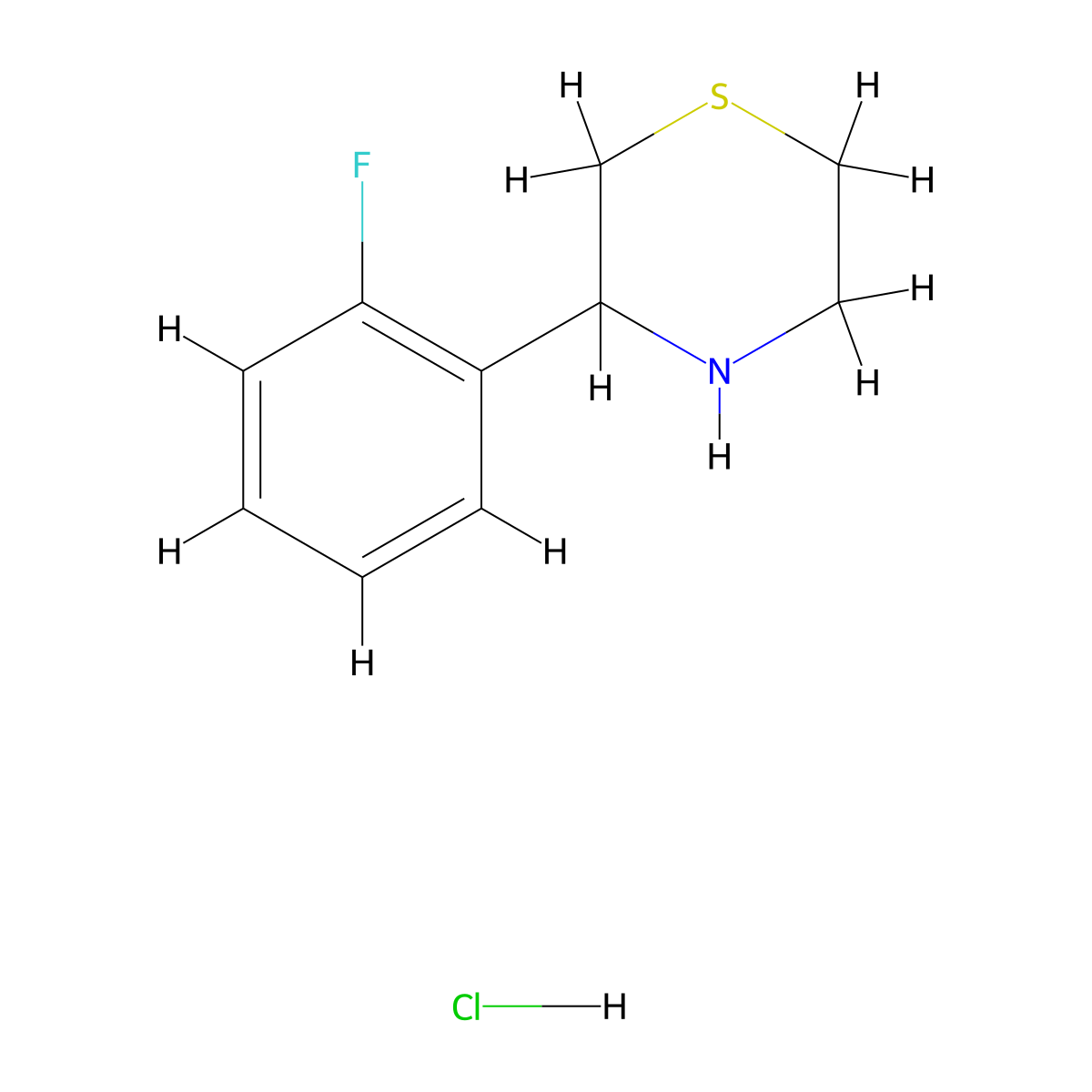 3-(2-Fluorophenyl)thiomorpholine hydrochloride molecular structure, CAS 3028164-08-8