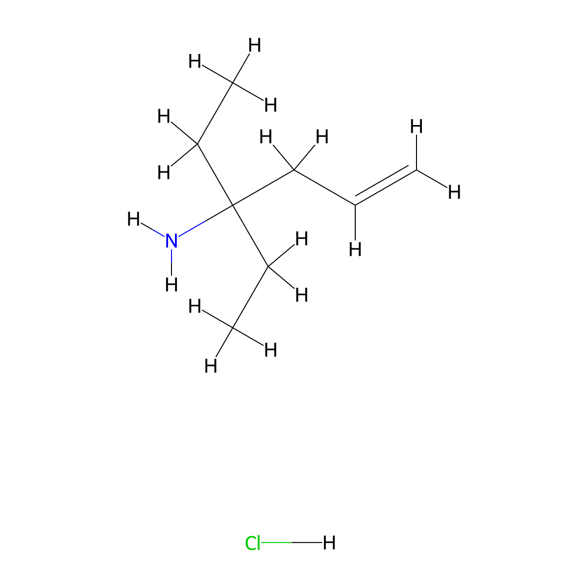 3-Ethylhex-5-en-3-amine;hydrochloride molecular structure, CAS 3028164-09-9