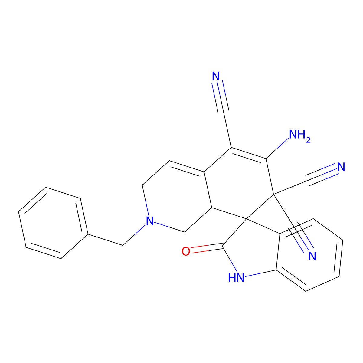 6'-amino-2'-benzyl-2-oxospiro[1H-indole-3,8'-3,8a-dihydro-1H-isoquinoline]-5',7',7'-tricarbonitrile molecular structure, CAS 302818-70-8