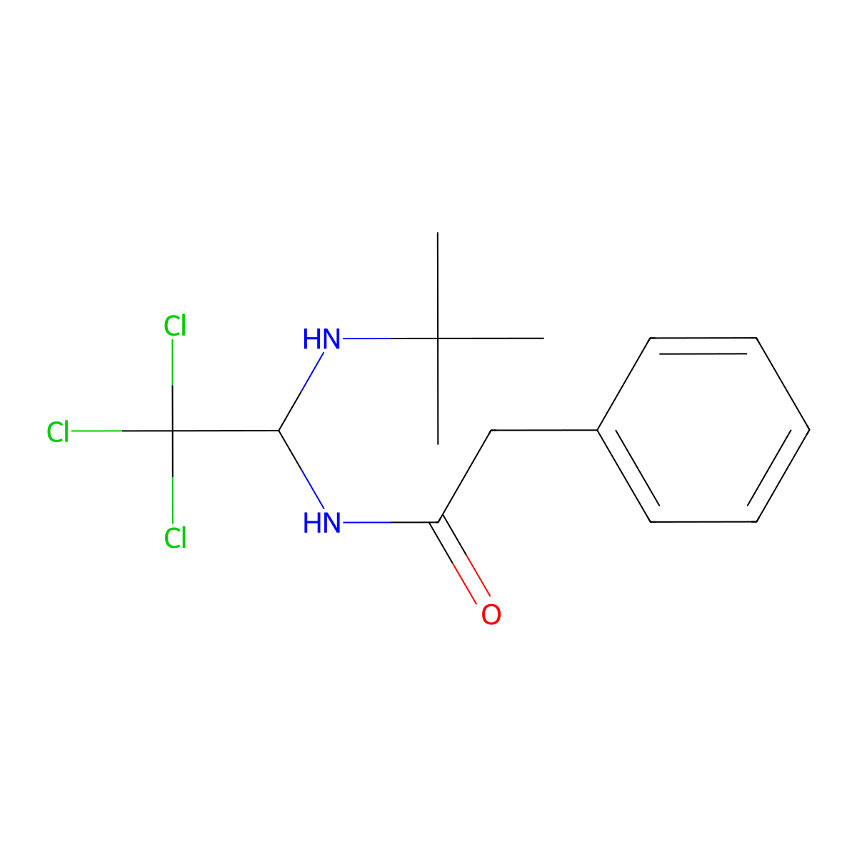 N-[1-(tert-butylamino)-2,2,2-trichloroethyl]-2-phenylacetamide molecular structure, CAS 302819-89-2