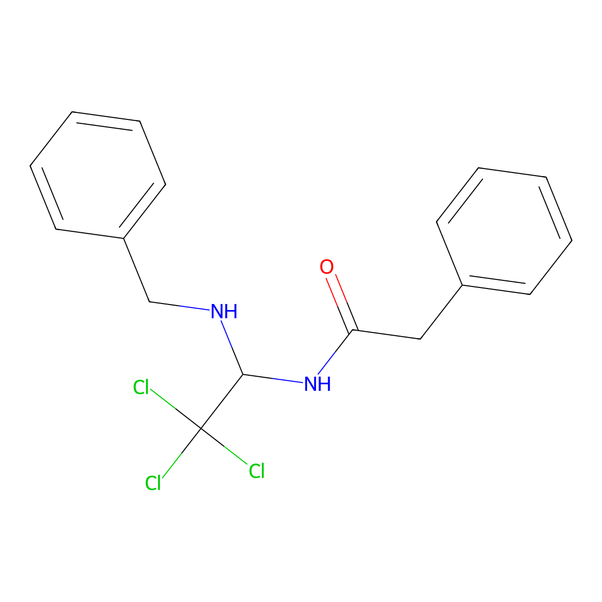 N-[1-(benzylamino)-2,2,2-trichloroethyl]-2-phenylacetamide molecular structure, CAS 302819-91-6