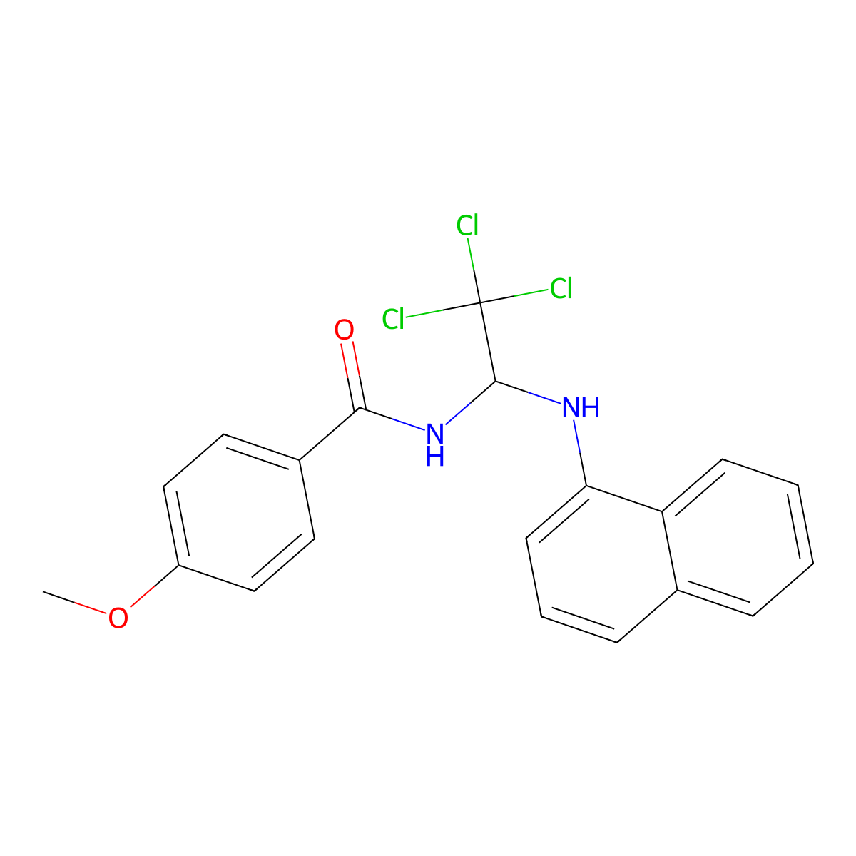 4-methoxy-N-[2,2,2-trichloro-1-(1-naphthylamino)ethyl]benzamide molecular structure, CAS 302819-94-9