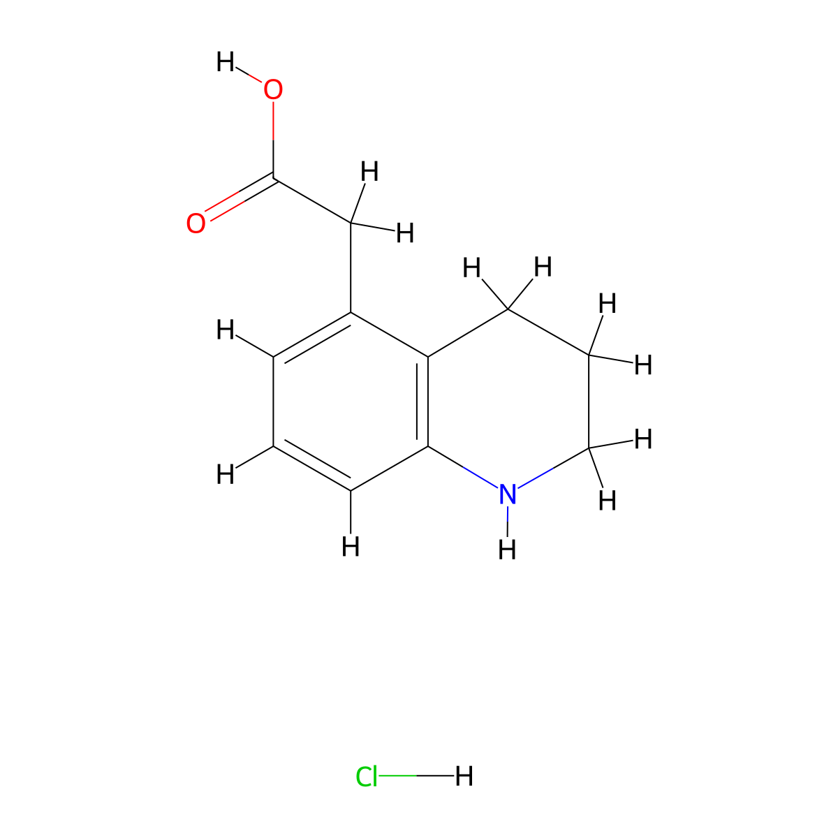 2-(1,2,3,4-Tetrahydroquinolin-5-yl)acetic acid hydrochloride molecular structure, CAS 3028192-22-2
