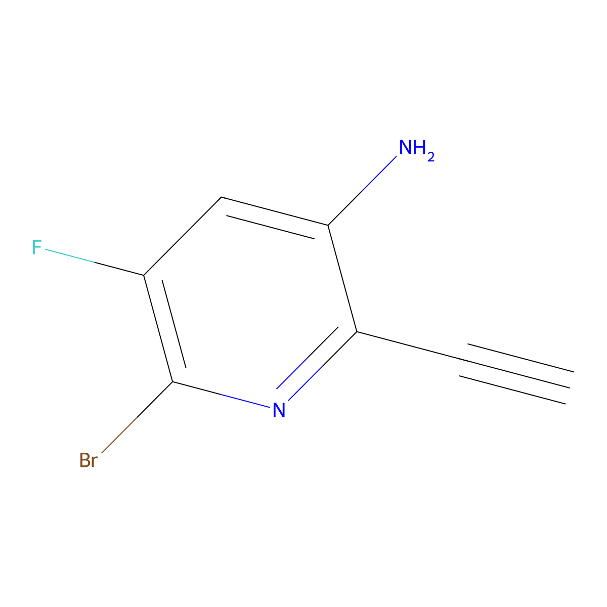 6-Bromo-2-ethynyl-5-fluoropyridin-3-amine molecular structure, CAS 3028192-26-6