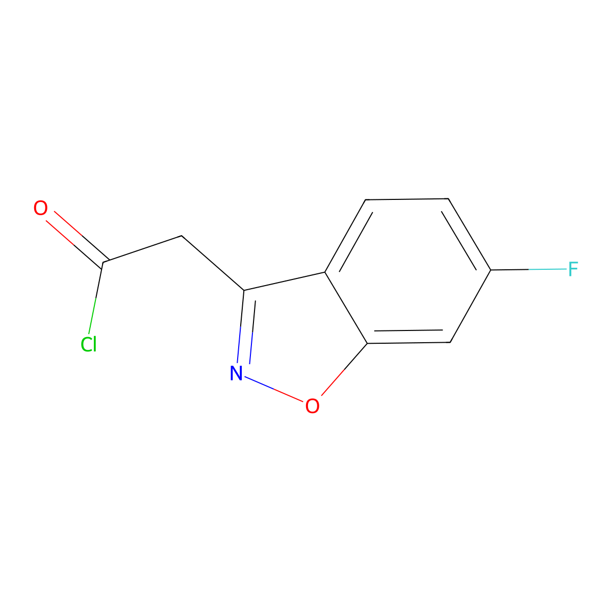 2-(6-Fluoro-1,2-benzoxazol-3-yl)acetyl chloride molecular structure, CAS 3028192-39-1