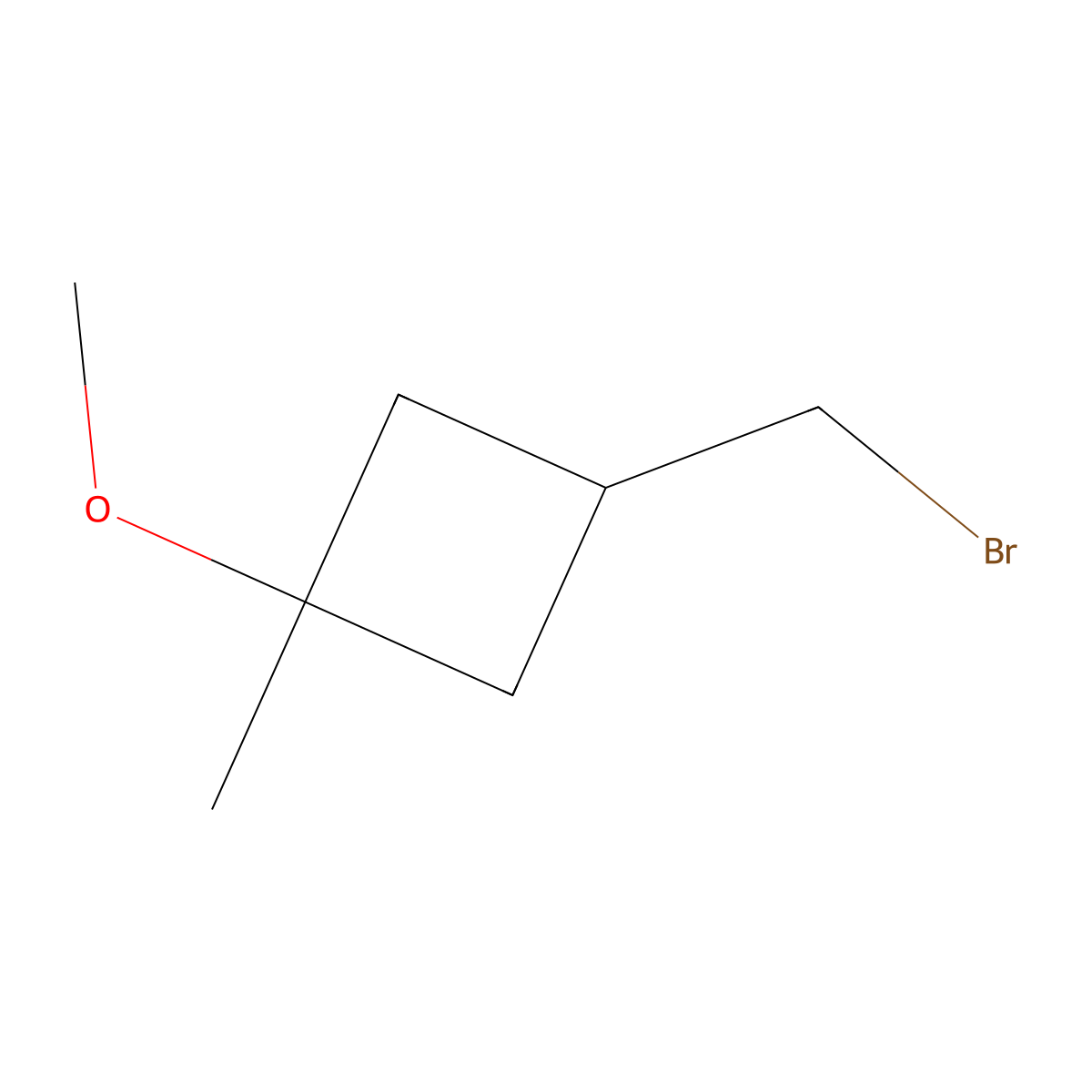 3-(Bromomethyl)-1-methoxy-1-methylcyclobutane molecular structure, CAS 3028192-44-8
