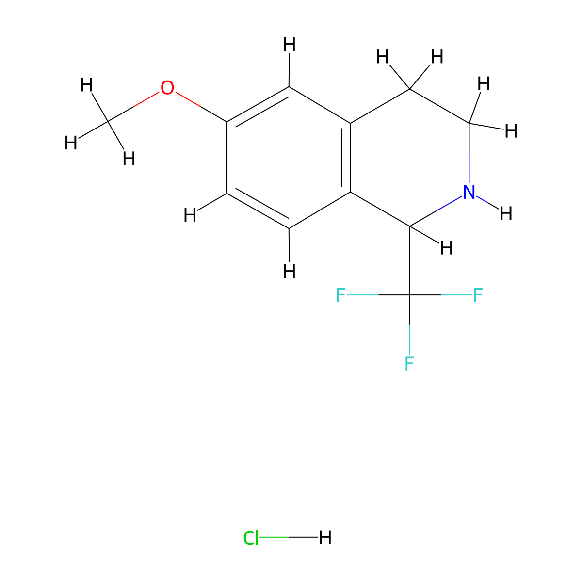 6-Methoxy-1-(trifluoromethyl)-1,2,3,4-tetrahydroisoquinoline hydrochloride molecular structure, CAS 3028192-45-9