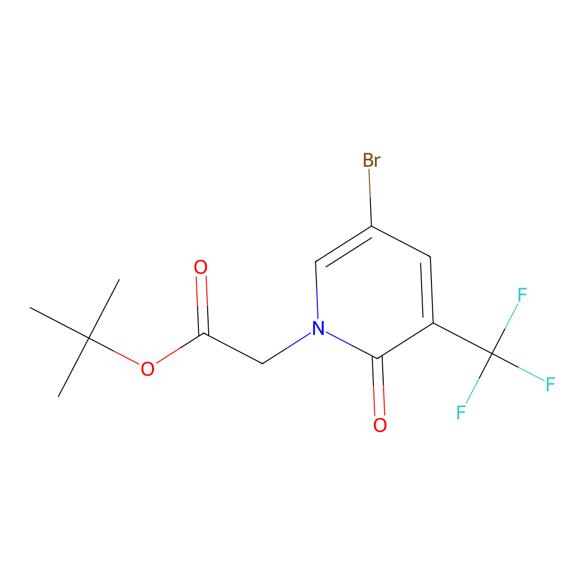 Tert-butyl 2-[5-bromo-2-oxo-3-(trifluoromethyl)-1,2-dihydropyridin-1-yl]acetate molecular structure, CAS 3028192-77-7