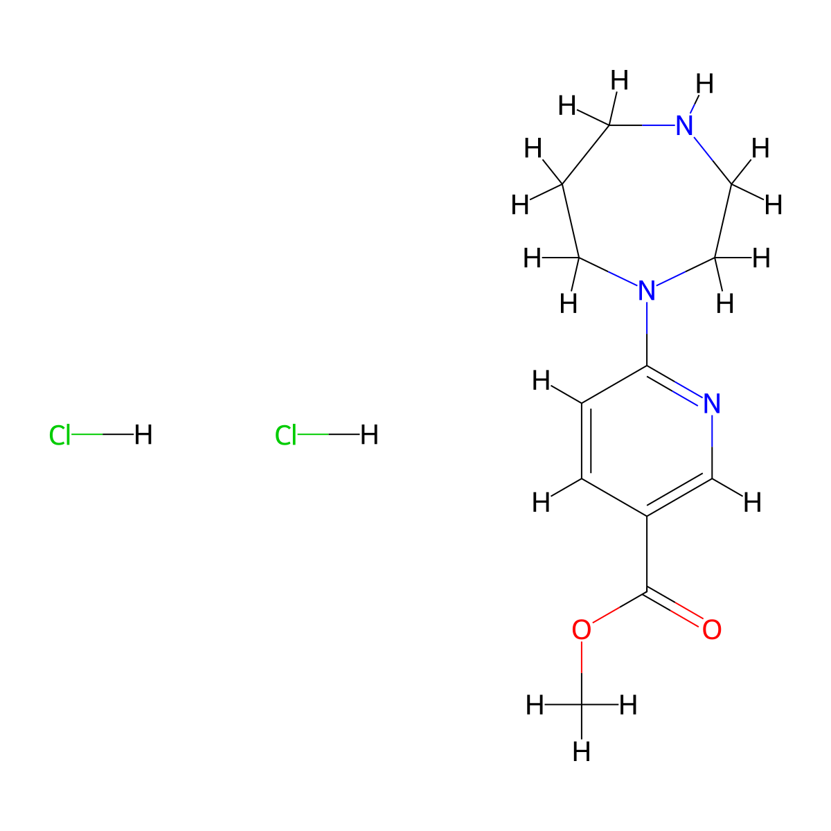 Methyl 6-(1,4-diazepan-1-yl)pyridine-3-carboxylate dihydrochloride molecular structure, CAS 3028192-99-3
