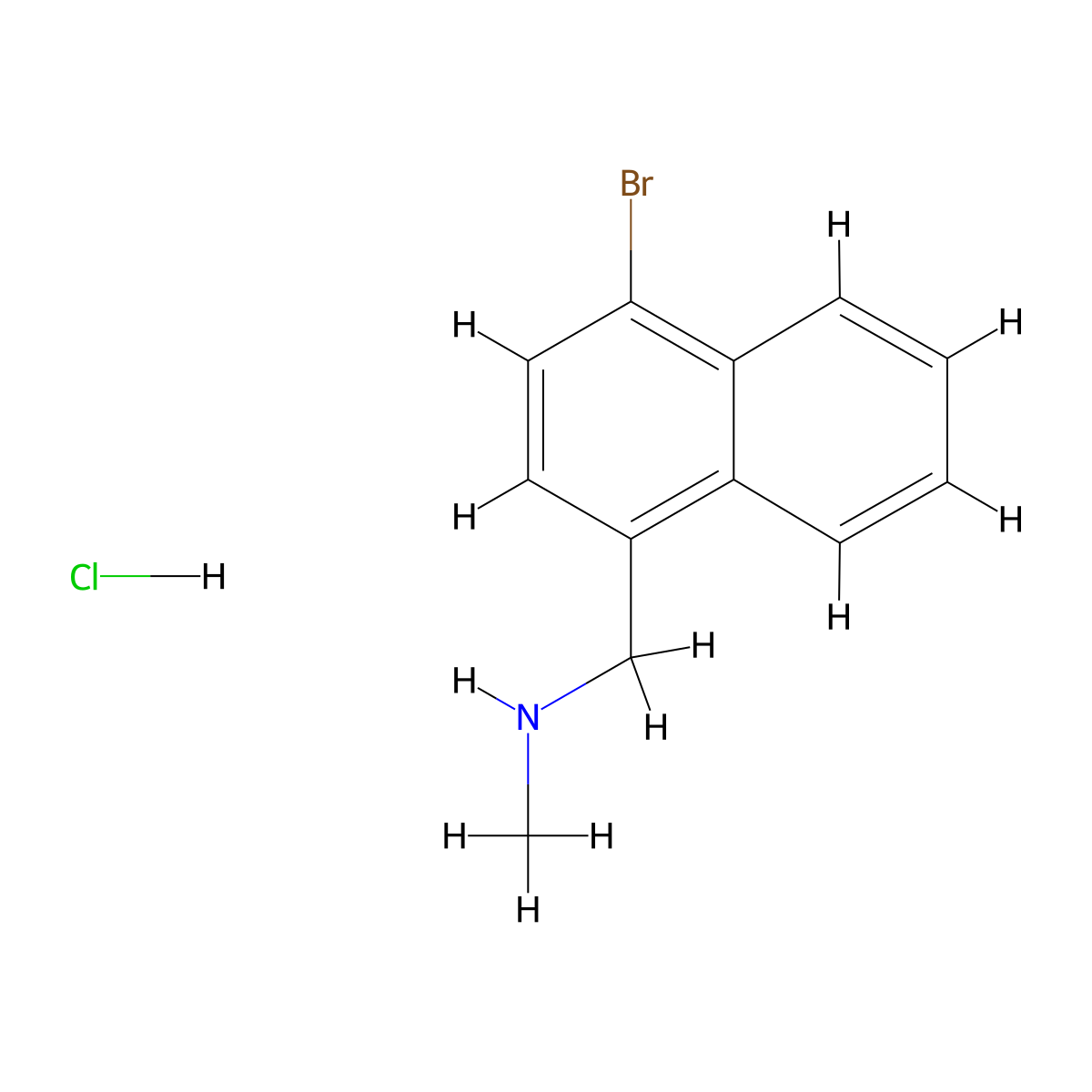 [(4-Bromonaphthalen-1-yl)methyl](methyl)amine hydrochloride molecular structure, CAS 3028193-00-9