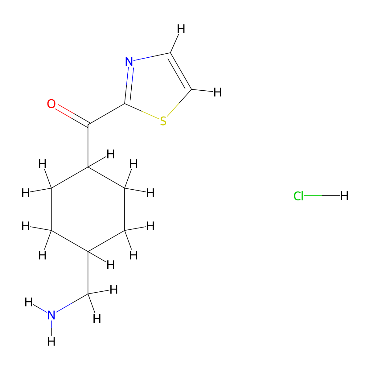 [4-(Aminomethyl)cyclohexyl]-(1,3-thiazol-2-yl)methanone;hydrochloride molecular structure, CAS 3028193-03-2