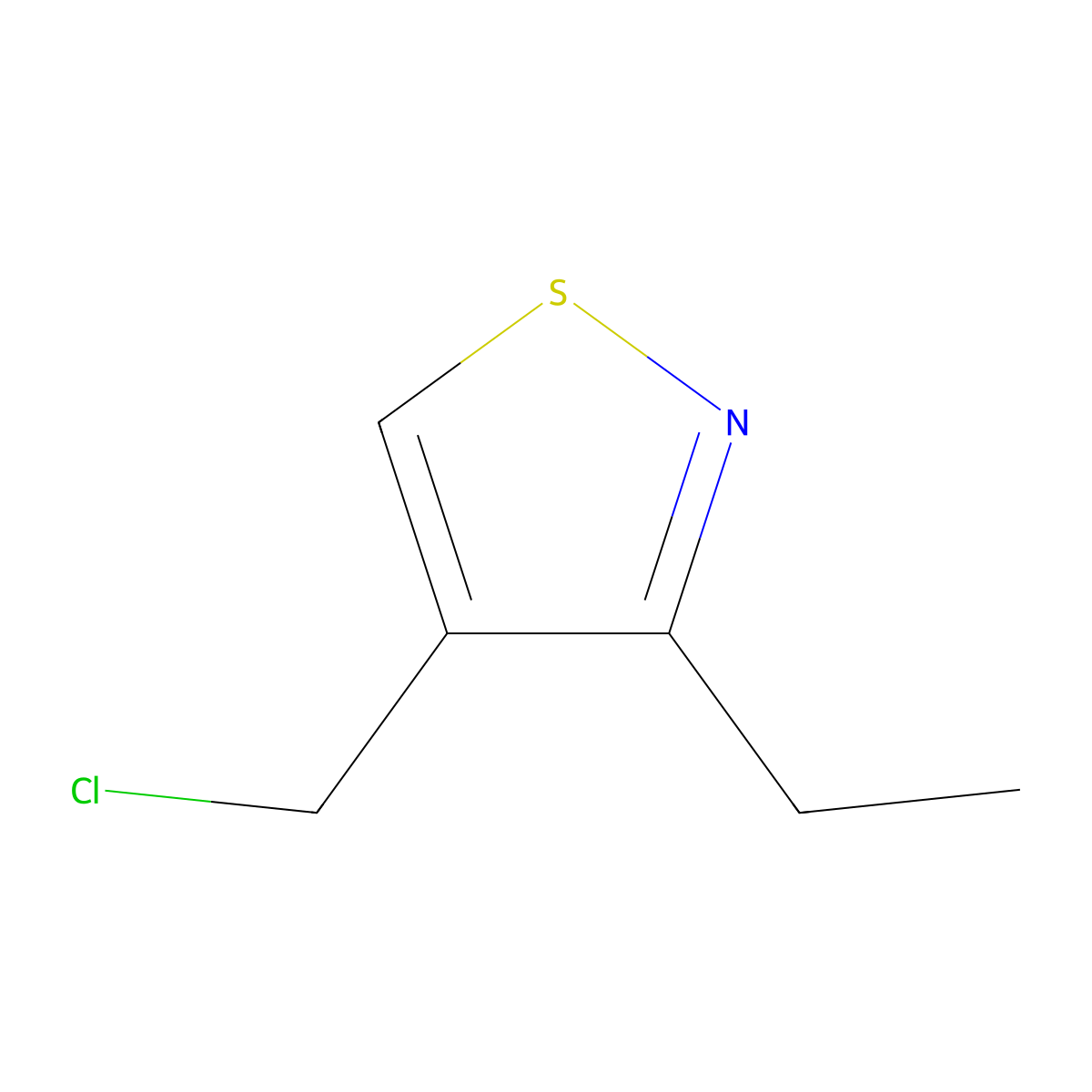 4-(Chloromethyl)-3-ethyl-1,2-thiazole molecular structure, CAS 3028193-11-2