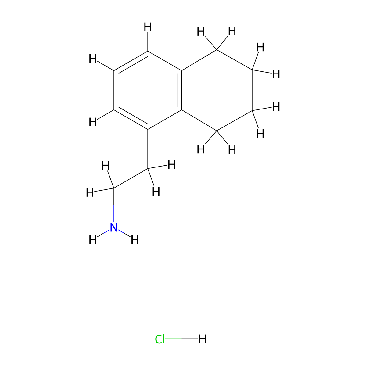 2-(5,6,7,8-Tetrahydronaphthalen-1-yl)ethan-1-amine hydrochloride molecular structure, CAS 3028193-15-6