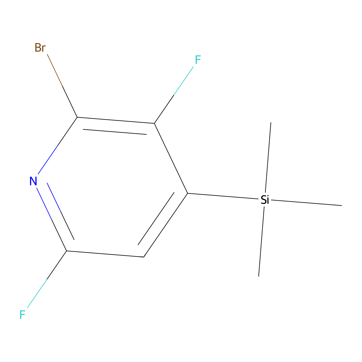 2-Bromo-3,6-difluoro-4-(trimethylsilyl)pyridine molecular structure, CAS 3028193-16-7