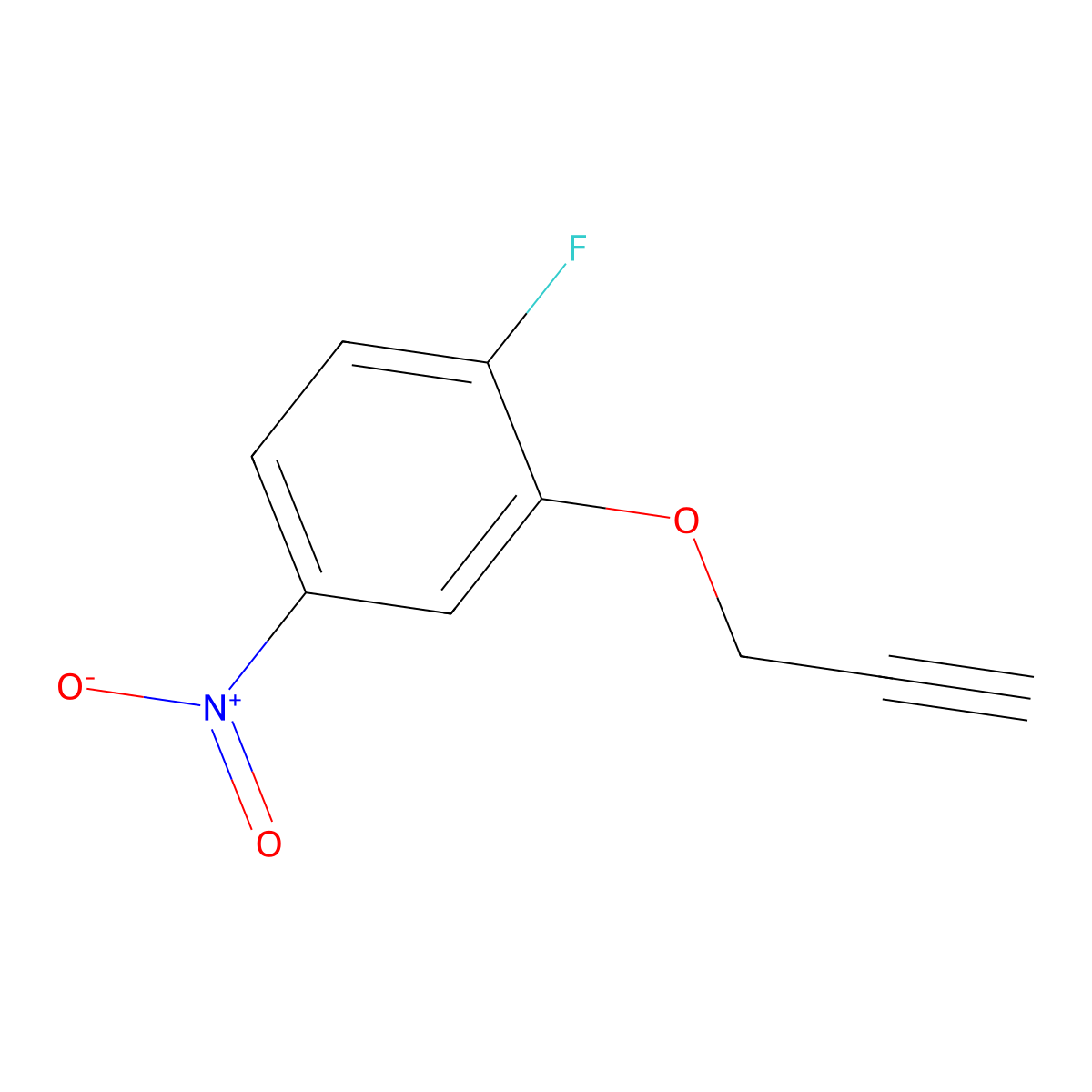 1-Fluoro-4-nitro-2-(prop-2-yn-1-yloxy)benzene molecular structure, CAS 3028193-28-1