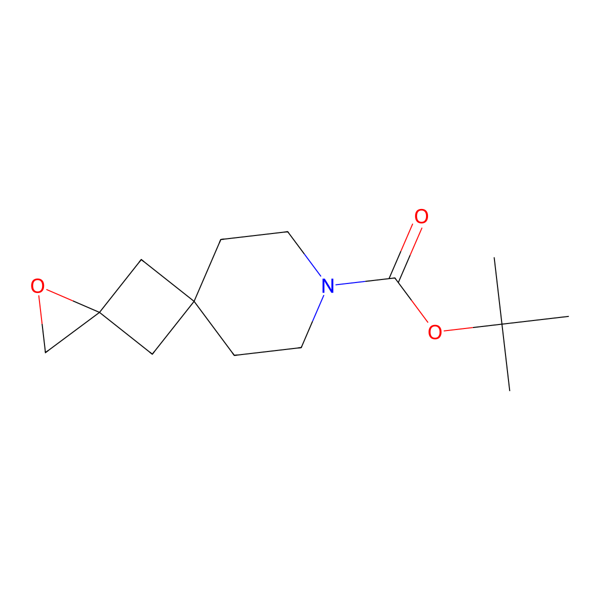 Tert-butyl 1-oxa-8-azadispiro[2.1.5^{5}.1^{3}]undecane-8-carboxylate molecular structure, CAS 3028193-29-2
