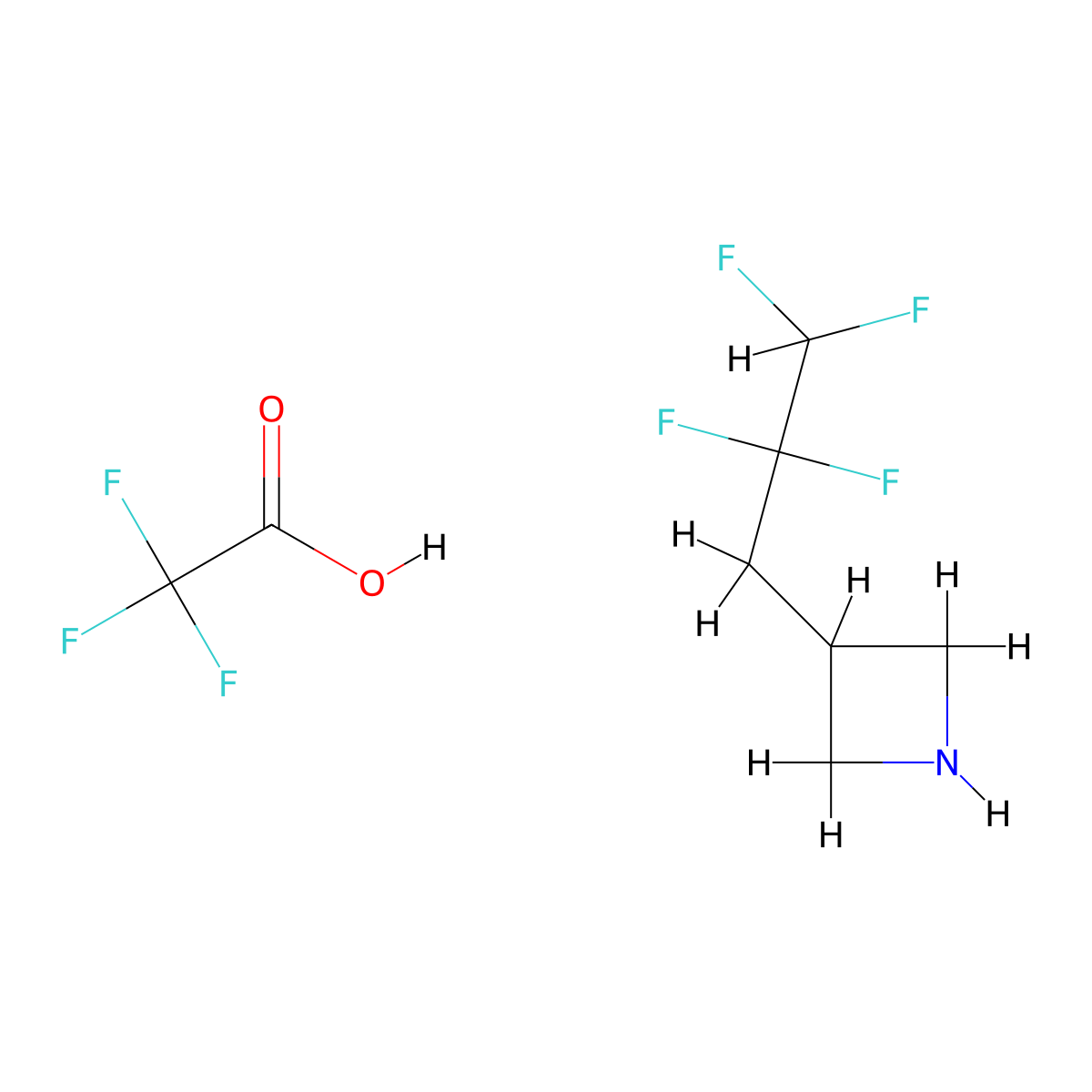 3-(2,2,3,3-Tetrafluoropropyl)azetidine, trifluoroacetic acid molecular structure, CAS 3028193-58-7
