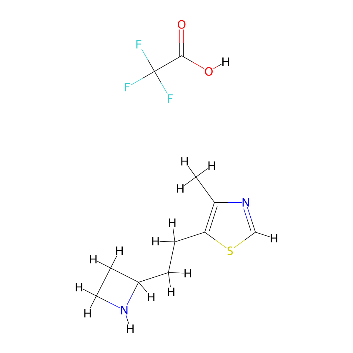 5-[2-(Azetidin-2-yl)ethyl]-4-methyl-1,3-thiazole, trifluoroacetic acid molecular structure, CAS 3028193-72-5