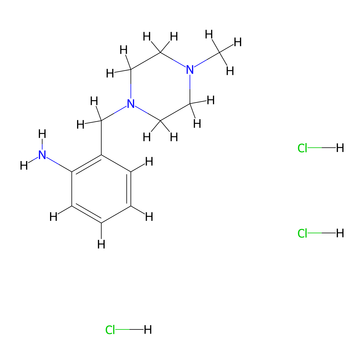 2-[(4-Methylpiperazin-1-yl)methyl]aniline trihydrochloride molecular structure, CAS 3028193-95-2