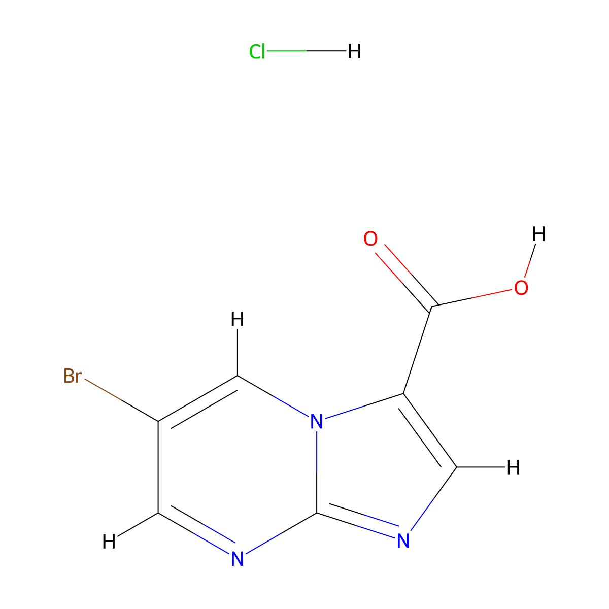 6-Bromoimidazo[1,2-a]pyrimidine-3-carboxylic acid hydrochloride molecular structure, CAS 3028193-99-6