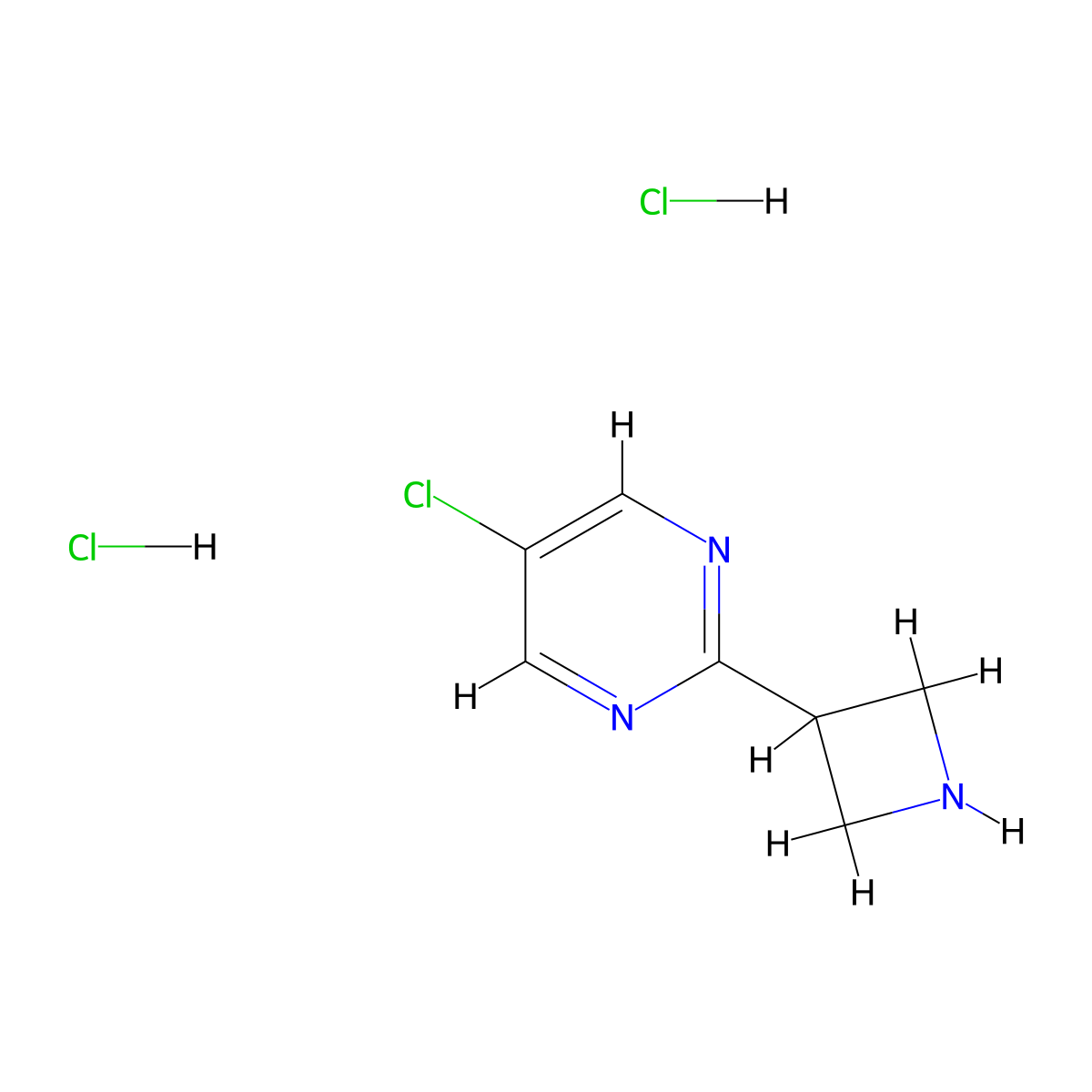 2-(Azetidin-3-yl)-5-chloropyrimidine;dihydrochloride molecular structure, CAS 3028194-00-2