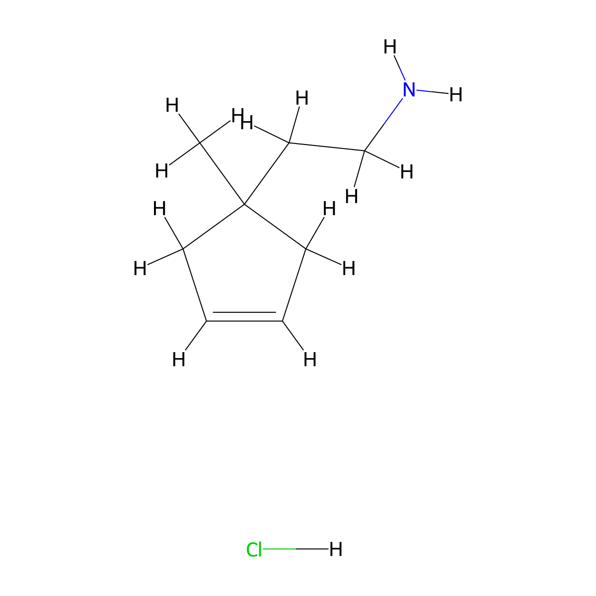 2-(1-Methylcyclopent-3-en-1-yl)ethan-1-amine hydrochloride molecular structure, CAS 3028194-05-7