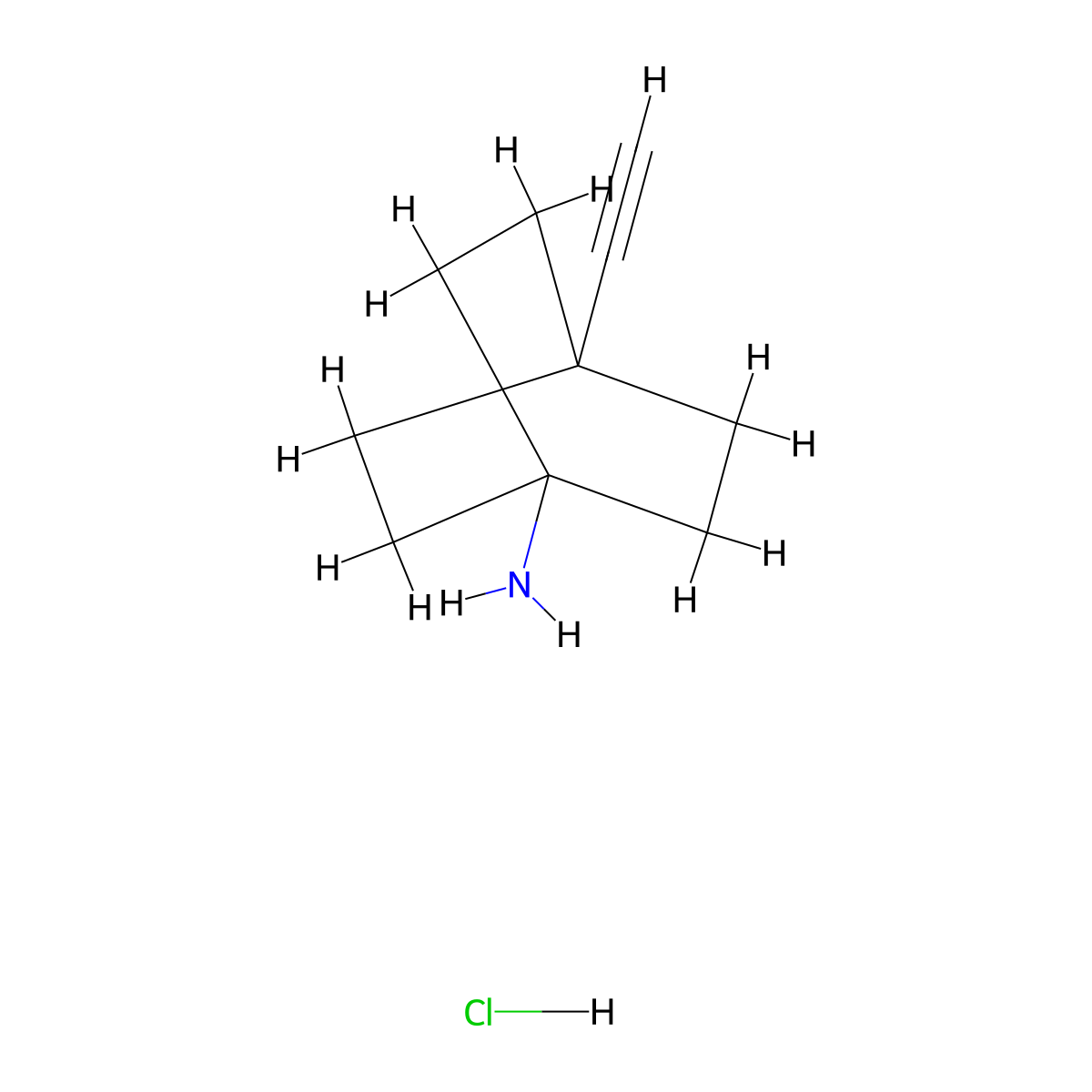 4-Ethynylbicyclo[2.2.2]octan-1-amine hydrochloride molecular structure, CAS 3028194-07-9