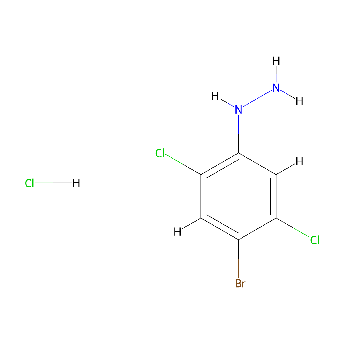 (4-Bromo-2,5-dichlorophenyl)hydrazine hydrochloride molecular structure, CAS 3028194-08-0