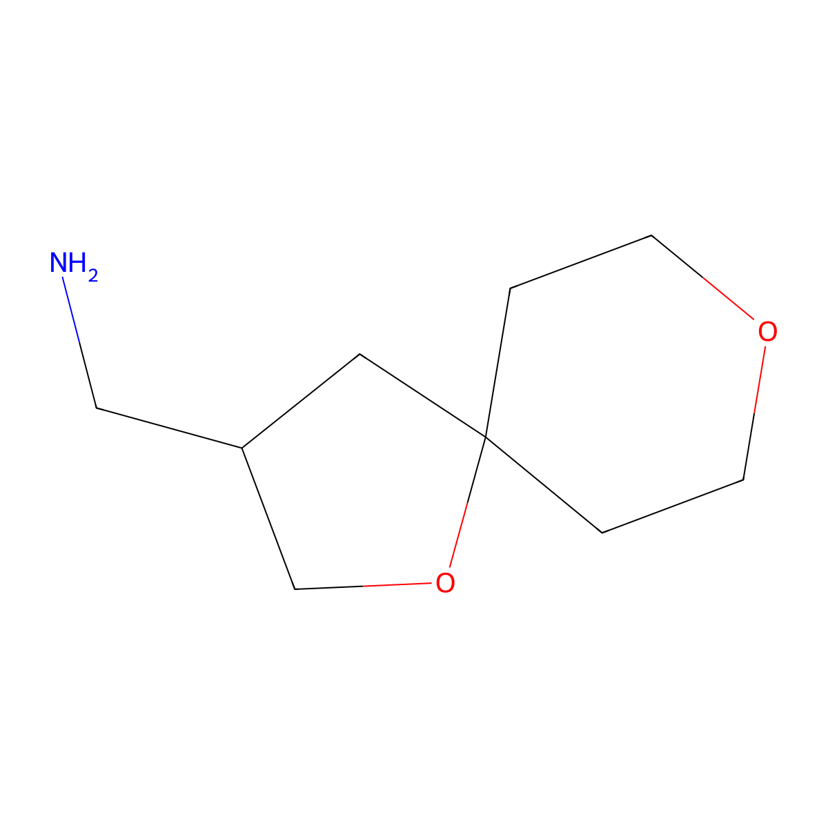 1-{1,8-Dioxaspiro[4.5]decan-3-yl}methanamine molecular structure, CAS 3028194-18-2